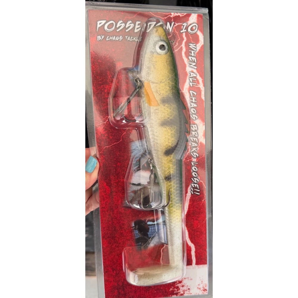 Chaos Tackle Poseidon 10 Hot Perch Musky Pike Swimbait Fishing Lure New
